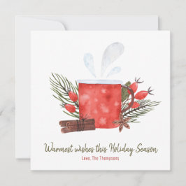 Tarjeta Festiva Deseos navideños más cálidos Mug acogedor