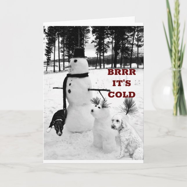 TARJETA FESTIVA DESEOS PARA NAVIDADES DE "FRÍA NIEVE" (Anverso)