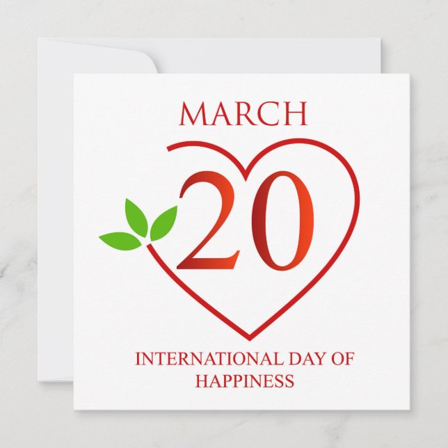 Tarjeta Festiva Deseos Personalizados Día Internacional de la Feli (Anverso)