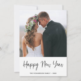 Tarjeta Festiva Deseos simples | Foto Feliz Año Nuevo