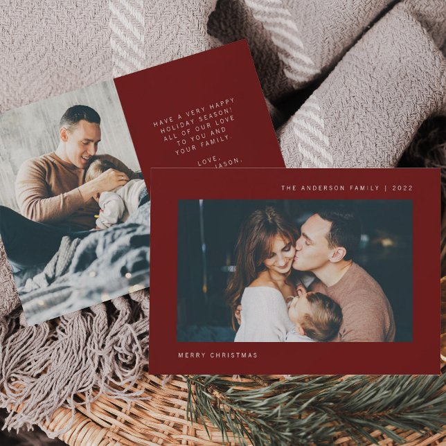 Tarjeta Festiva Deseos simples | Minimalista dos fotos (Subido por el creador)