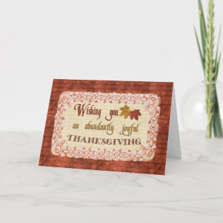 Tarjeta Festiva Deseos vintage de Acción de Gracias