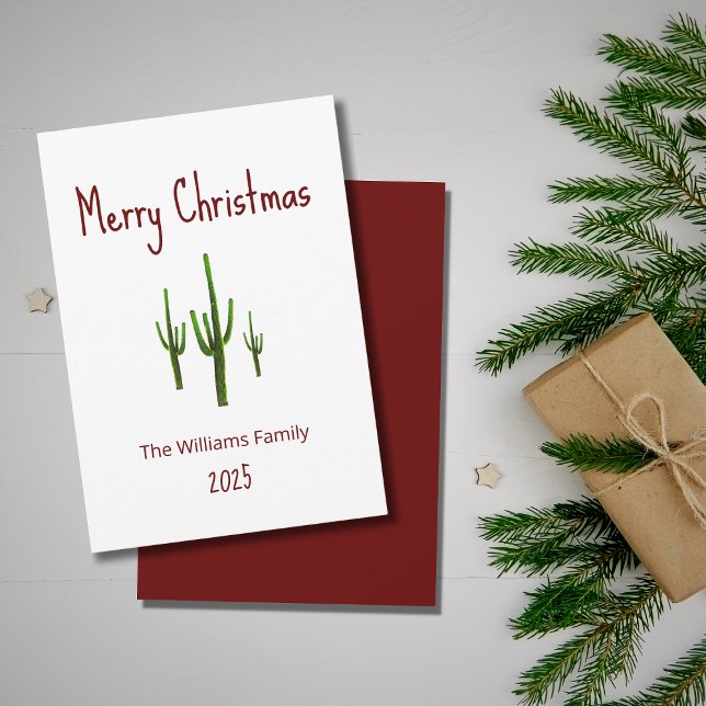 Tarjeta Festiva Desierto de navidades Saguaro Cactus al sudoeste (Subido por el creador)