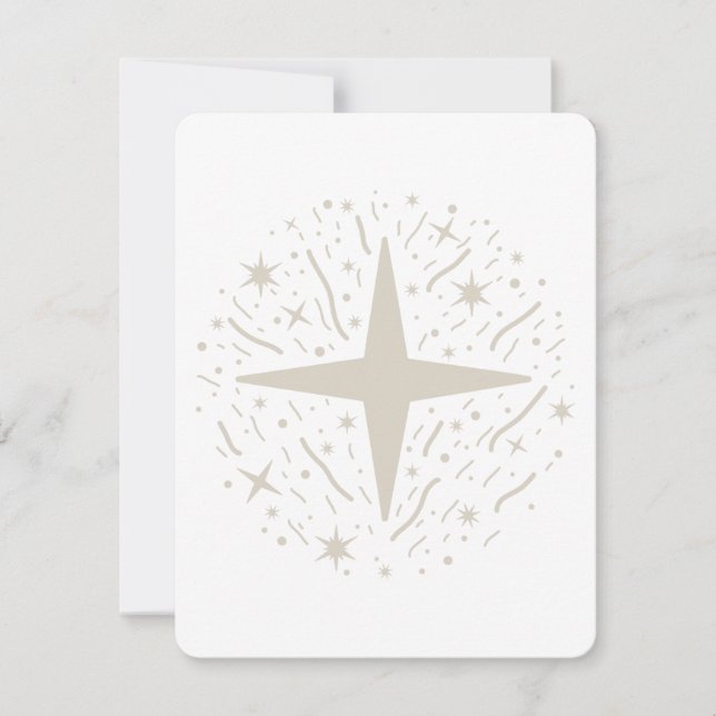 Tarjeta Festiva Design Nouvel An : étoiles argentées et confettis (Anverso)