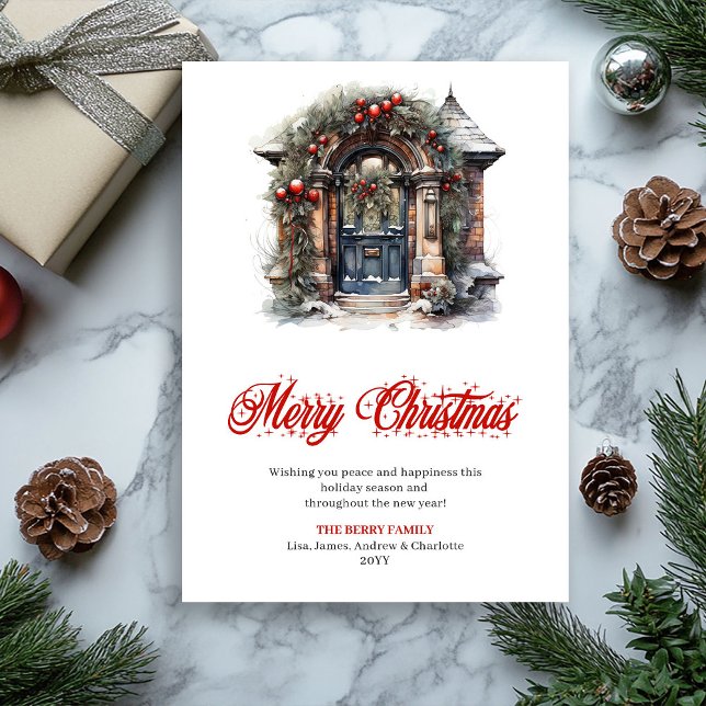 Tarjeta Festiva Designer Cozy Christmas Scene Greeting Card (Designer Cozy Christmas Scene Greeting Card)