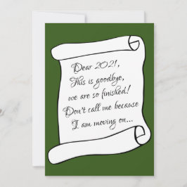 Tarjeta Festiva Despedirse de 2021 con divertidas felicitaciones d