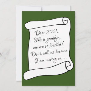 Tarjeta Festiva Despedirse de 2021 con divertidas felicitaciones d