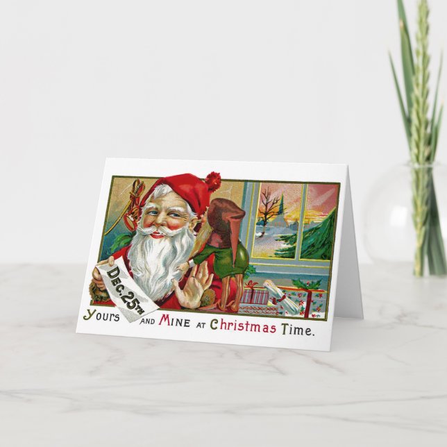 Tarjeta Festiva Despertando a Santa (Anverso)