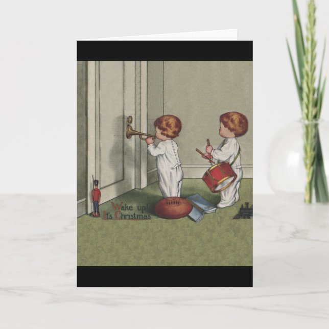 Tarjeta Festiva Despierta a sus Navidades ilustracion infantil lin (Anverso)