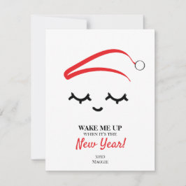 Tarjeta Festiva Despiértame año nuevo El ojo azota a Navidades gra