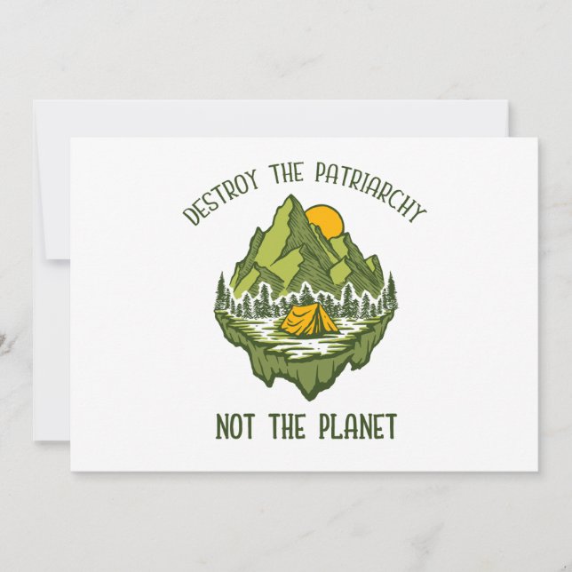 Tarjeta Festiva Destruir El Patriarcado No Al Planeta  (Anverso)
