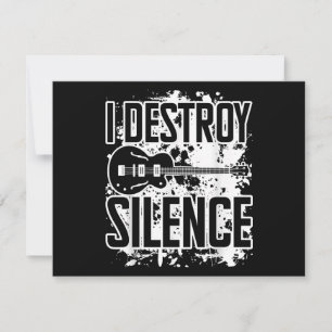 Tarjeta Festiva Destruyo Silence Bass Player Funny Guitar Music E