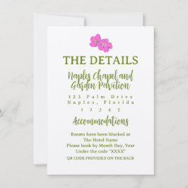 Tarjeta Festiva Detalles tropicales verdes y rosas divertidos