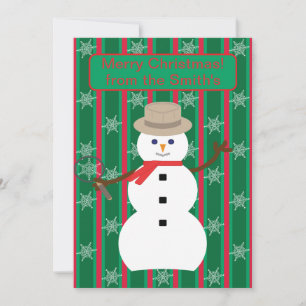 Tarjeta Festiva Detective del Muñeco de Nieve Divertido y Elegante