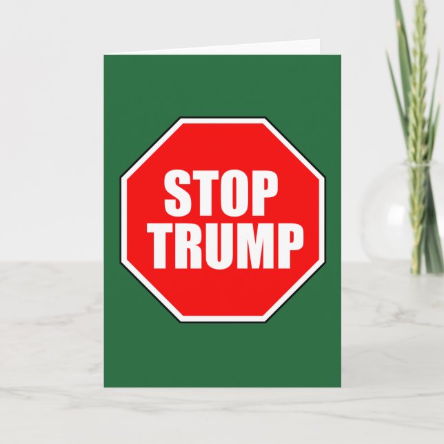 TARJETA FESTIVA "DETENER TRUMP" (Anverso)