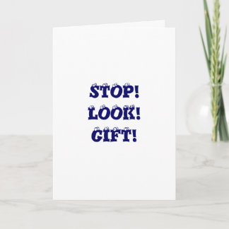 TARJETA FESTIVA ¡DETENGAN! ¡MIRA! REGALO!