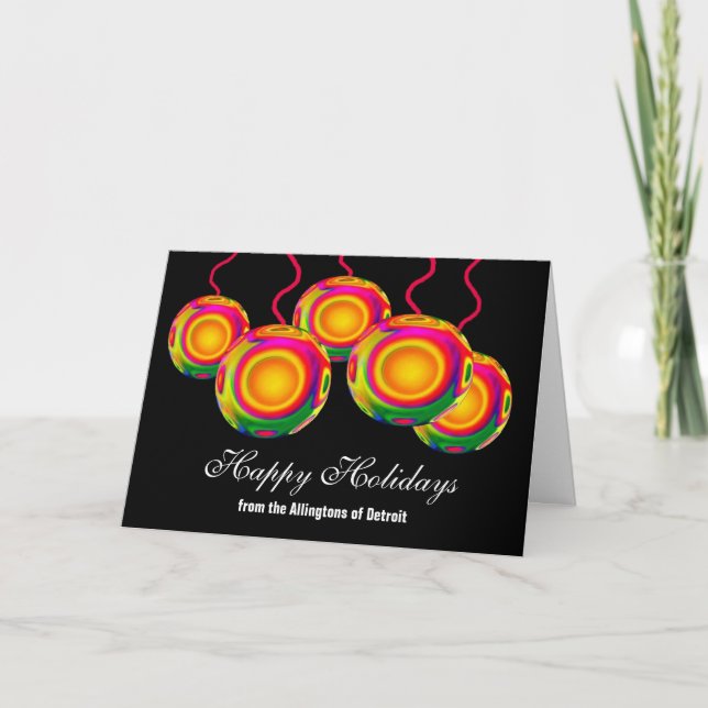 Tarjeta Festiva DETROIT o CUAESQUIERA ornamentos de la CIUDAD (Anverso)