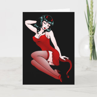 Tarjeta Festiva Devilish Pinup Cards Personalizado Pinup Chicas Ca