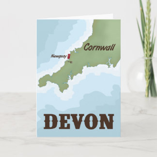 Tarjeta Festiva Devon vintage travel poster