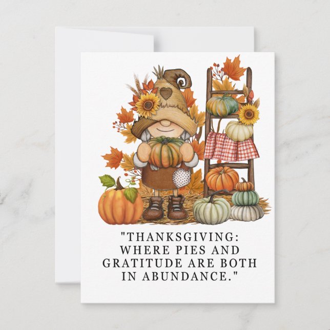 Tarjeta Festiva día de acción de gracias (Anverso)
