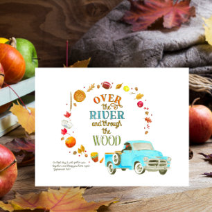 Tarjeta Festiva Día de Acción de Gracias al otro lado del río y a 