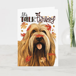 Tarjeta Festiva Día de Acción de Gracias Briard Terrier Dog hablem