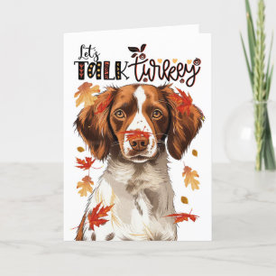 Tarjeta Festiva Día de Acción de Gracias, Brittany Spaniel Perro h
