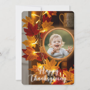Tarjeta Festiva Día de Acción de Gracias con Foto Personalizada