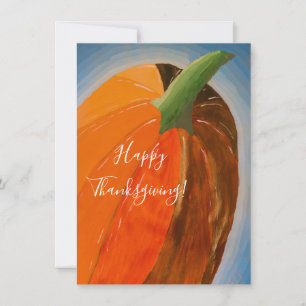 Tarjeta Festiva Día de Acción de Gracias de Calabaza Alegre