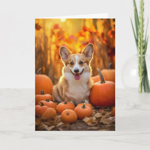 Tarjeta Festiva Día de Acción de Gracias de Corgi