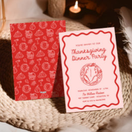 Tarjeta Festiva Día de Acción de Gracias de la Mano dibujada con e