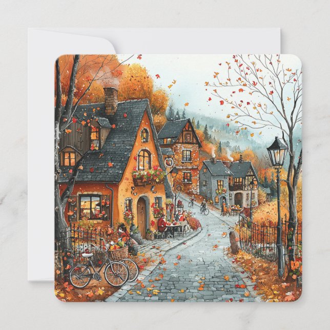 Tarjeta Festiva Día de Acción de Gracias del Ilustracion de la Ald (Anverso)