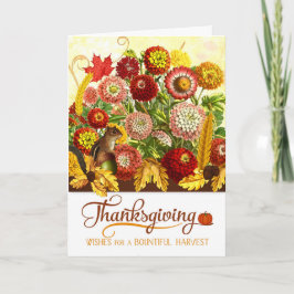 Tarjeta Festiva Día de Acción de Gracias del Jardín Chrysanthemum 