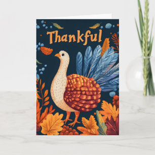 Tarjeta Festiva Día de Acción de Gracias del Pájaro Agradecido
