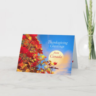 Tarjeta Festiva Día de Acción de Gracias desde Canadá