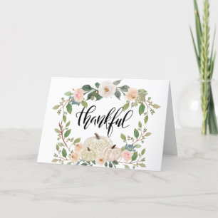 Tarjeta Festiva Día de Acción de Gracias Elegante Pastel Floral In