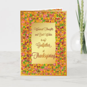 Tarjeta Festiva Día de Acción de Gracias, hojas de otoño