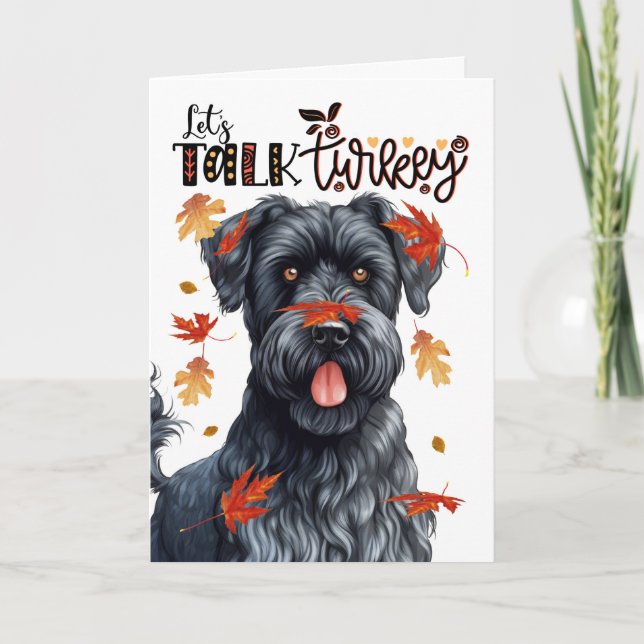 Tarjeta Festiva Día de Acción de Gracias Kerry Blue Terrier Hablem (Anverso)