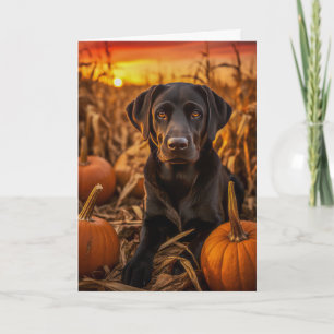 Tarjeta Festiva Día de Acción de Gracias Labrador Retriever