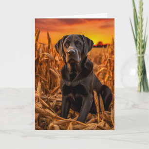 Tarjeta Festiva Día de Acción de Gracias Labrador Retriever
