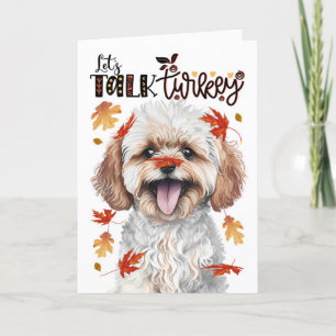 Tarjeta Festiva Día de Acción de Gracias Maltipoo Hablemos de Turq