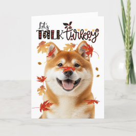Tarjeta Festiva Día de Acción de Gracias Perro Akita hablemos de T