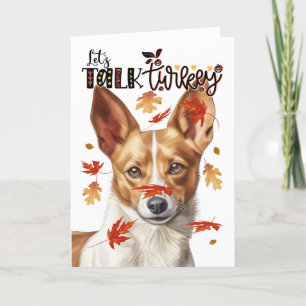Tarjeta Festiva Día de Acción de Gracias Perro Podengo hablemos de