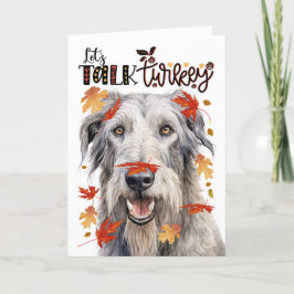 Tarjeta Festiva Día de Acción de Gracias Perro Wolfhound Irlandés 
