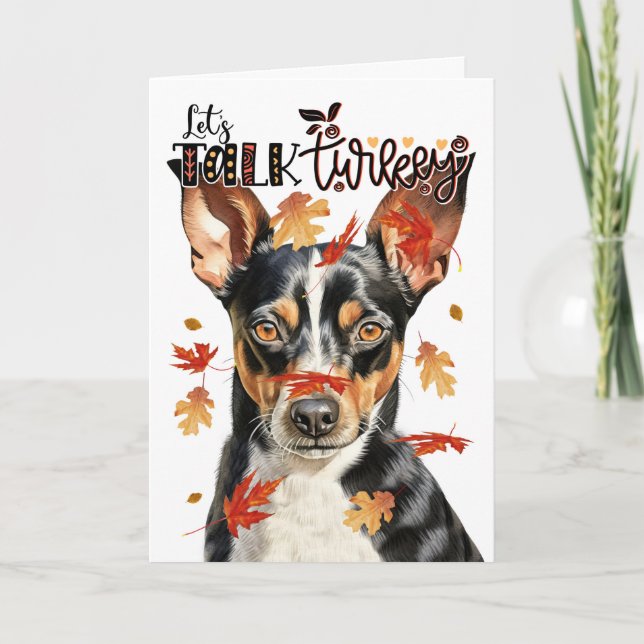 Tarjeta Festiva Día de Acción de Gracias Rat Terrier Dog Hablemos  (Anverso)