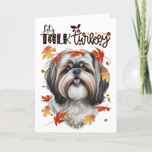 Tarjeta Festiva Día de Acción de Gracias Shih Tzu Perro Hablemos d