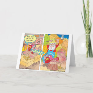 Tarjeta Festiva Día de Acción de Gracias Turquía en espera regalos