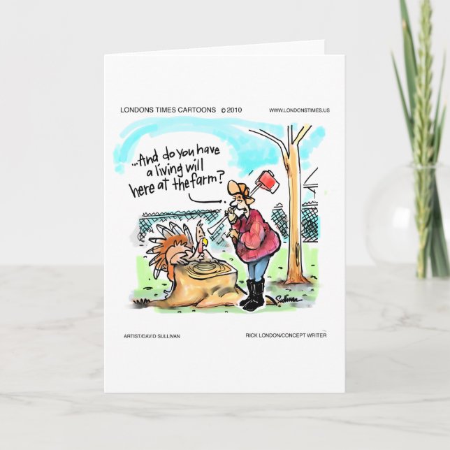 Tarjeta Festiva Día de Acción de Gracias Turquía vivirá divertidos (Anverso)