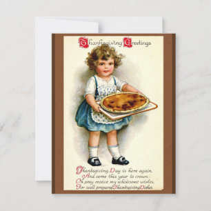 Tarjeta Festiva Día de Acción de Gracias Vintage 1910