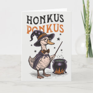 Tarjeta Festiva Día de brujas divertido Vintage Honkus Ponkus